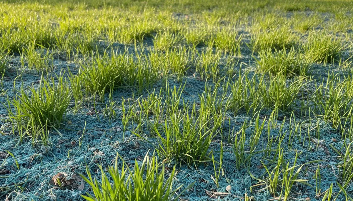 New grass sprouting after hydroseeding in Madison, WI by Chop Chop Landscaping